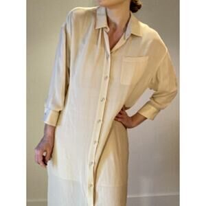 Tomas Maier Blush Midi Silk Shirtdress Polished Perfection Quiet Luxury ~ Sz 4